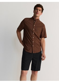 Reserved - Koszula comfort z domieszką lnu - brązowy ze sklepu Reserved w kategorii Koszule męskie - zdjęcie 173710810