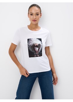 Mohito - T-shirt z nadrukiem - biały ze sklepu Mohito w kategorii Bluzki damskie - zdjęcie 173712774
