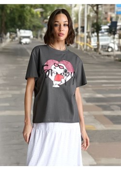 Sinsay - Koszulka Snoopy - szary ze sklepu Sinsay w kategorii Bluzki damskie - zdjęcie 173713864