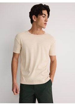Reserved - T-shirt regular z wiskozą - beżowy ze sklepu Reserved w kategorii T-shirty męskie - zdjęcie 173714221