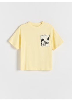 Reserved - T-shirt oversize z nadrukiem - kremowy ze sklepu Reserved w kategorii T-shirty chłopięce - zdjęcie 173715152
