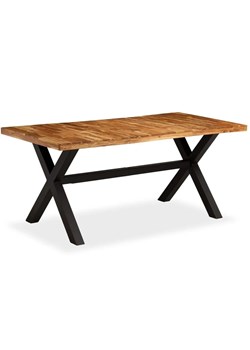 Brązowy stół z drewna akacjowego – Midian ze sklepu Edinos.pl w kategorii Stoły - zdjęcie 173715433