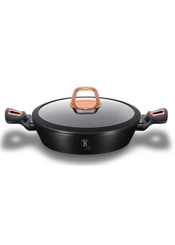 Czarny aluminiowy garnek ze szklaną pokrywą P5-E22 ze sklepu Edinos.pl w kategorii Garnki - zdjęcie 173715462
