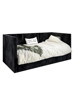 Czarne tapicerowane łóżko z oparciem Sorento 5X - 3 rozmiary ze sklepu Edinos.pl w kategorii Łóżka i materace - zdjęcie 173715591