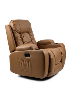 Jasnobrązowy fotel obrotowy z funkcją masażu - Imar 3X ze sklepu Edinos.pl w kategorii Fotele - zdjęcie 173716134