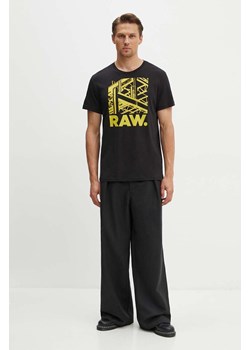 G-Star Raw t-shirt bawełniany kolor czarny z nadrukiem D24685-C506 ze sklepu ANSWEAR.com w kategorii T-shirty męskie - zdjęcie 173717671