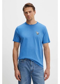 PS Paul Smith t-shirt bawełniany męski kolor niebieski z nadrukiem M2R.011R.NP4686 ze sklepu ANSWEAR.com w kategorii T-shirty męskie - zdjęcie 173717681