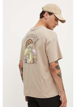 Converse t-shirt bawełniany kolor beżowy z nadrukiem 10026363-A02 ze sklepu ANSWEAR.com w kategorii T-shirty męskie - zdjęcie 173718062