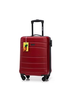 Mała walizka z ABS - u żłobiona z identyfikatorem czerwona ze sklepu WITTCHEN w kategorii Walizki - zdjęcie 173720933