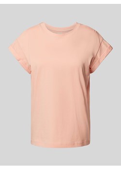 T-shirt z prążkowanym okrągłym dekoltem ze sklepu Peek&Cloppenburg  w kategorii Bluzki damskie - zdjęcie 173721821