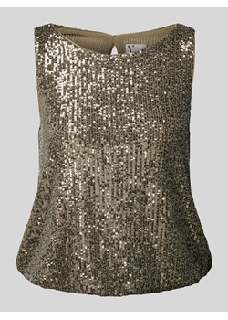 Top bluzkowy z cekinowym obszyciem ze sklepu Peek&Cloppenburg  w kategorii Bluzki damskie - zdjęcie 173721840