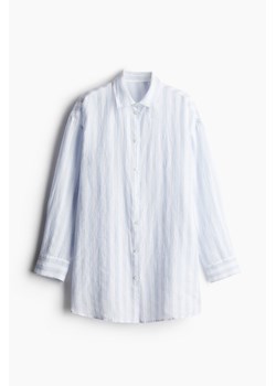 H & M - Długa koszula lniana - Niebieski ze sklepu H&M w kategorii Koszule damskie - zdjęcie 173722132