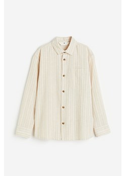 H & M - Koszula z domieszką lnu - Beżowy ze sklepu H&M w kategorii Koszule chłopięce - zdjęcie 173722220