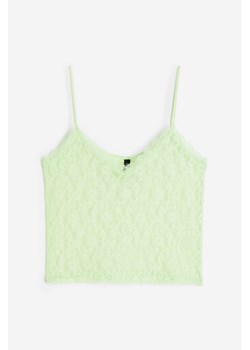 H & M - Koronkowy top na ramiączkach - Zielony ze sklepu H&M w kategorii Bluzki damskie - zdjęcie 173722224