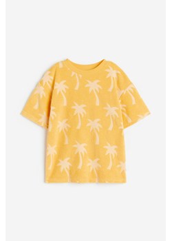 H & M - T-shirt frotte oversize - Żółty ze sklepu H&M w kategorii T-shirty chłopięce - zdjęcie 173722282