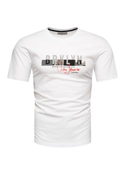 Koszulka bawełniana męska t-shirt z printem biały Recea ze sklepu Recea.pl w kategorii T-shirty męskie - zdjęcie 173723034