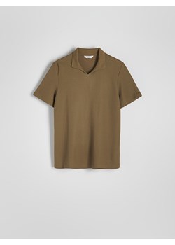 Reserved - Koszulka polo regular - ciemnozielony ze sklepu Reserved w kategorii T-shirty męskie - zdjęcie 173725674