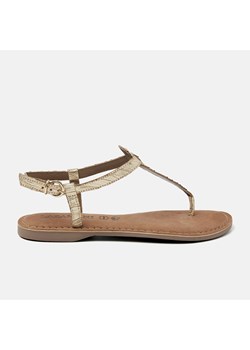 Lazamani Skórzane sandały w kolorze złotym ze sklepu Limango Polska w kategorii Sandały damskie - zdjęcie 173728110