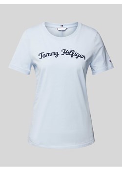 T-shirt z wyhaftowanym logo model ‘SCRIPT’ ze sklepu Peek&Cloppenburg  w kategorii Bluzki damskie - zdjęcie 173728874