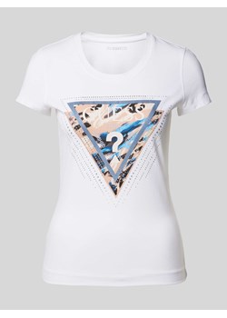 T-shirt z obszyciem z kamieni stras ze sklepu Peek&Cloppenburg  w kategorii Bluzki damskie - zdjęcie 173729001