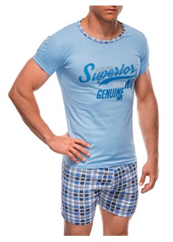 Piżama męska 491U - jasnoniebieska ze sklepu Edoti w kategorii Piżamy męskie - zdjęcie 173729300