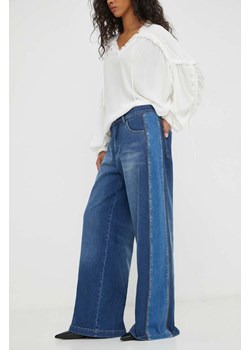 MUNTHE jeansy damskie kolor granatowy ze sklepu ANSWEAR.com w kategorii Jeansy damskie - zdjęcie 173730062