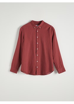 Reserved - Koszula regular z lnem - jasnofioletowy ze sklepu Reserved w kategorii Koszule męskie - zdjęcie 173730562