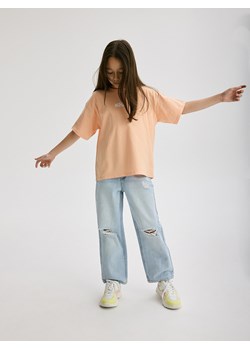 Reserved - T-shirt z nadrukiem - brzoskwiniowy ze sklepu Reserved w kategorii Bluzki dziewczęce - zdjęcie 173730682