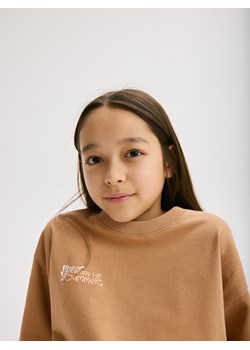 Reserved - T-shirt z nadrukiem - brązowy ze sklepu Reserved w kategorii Bluzki dziewczęce - zdjęcie 173730690
