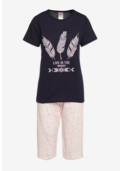 Granatowy Komplet Piżamowy Vimerie ze sklepu Born2be Odzież w kategorii Piżamy damskie - zdjęcie 173731722