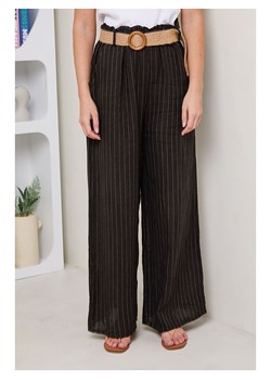 Rodier Lin Lniane spodnie w kolorze czarnym ze sklepu Limango Polska w kategorii Spodnie damskie - zdjęcie 173733023