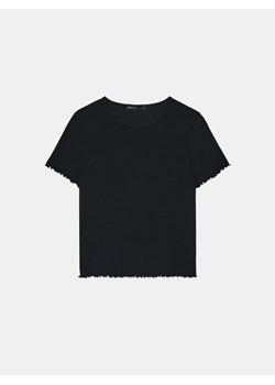Mohito - Bawełniany t-shirt - czarny ze sklepu Mohito w kategorii Bluzki damskie - zdjęcie 173733461