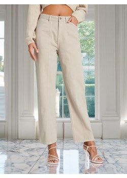 Sinsay - Spodnie high waist - kremowy ze sklepu Sinsay w kategorii Spodnie damskie - zdjęcie 173734460