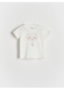 Reserved - T-shirt z aplikacją - złamana biel ze sklepu Reserved w kategorii Koszulki niemowlęce - zdjęcie 173734662