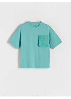 Reserved - Bawełniany t-shirt oversize - turkusowy ze sklepu Reserved w kategorii T-shirty chłopięce - zdjęcie 173734822