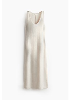 H & M - Sukienka z dzianiny w prążki - Biały ze sklepu H&M w kategorii Sukienki - zdjęcie 173735322