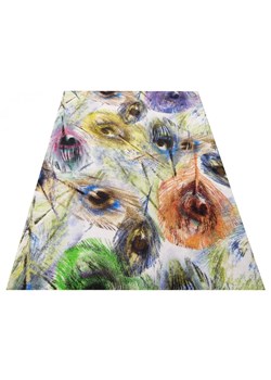 Kolorowy prostokątny dywan w pawie pióra - Mildon ze sklepu Edinos.pl w kategorii Dywany - zdjęcie 173736082