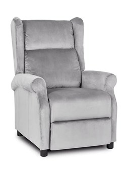 Szary welurowy fotel wypoczynkowy uszak - Alvo ze sklepu Edinos.pl w kategorii Fotele - zdjęcie 173736294