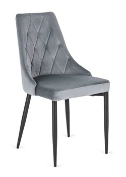 Szare tapicerowane pikowane krzesło - Ziso ze sklepu Edinos.pl w kategorii Krzesła - zdjęcie 173736341