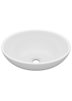 Biała ceramiczna umywalka łazienkowa - Likoro ze sklepu Edinos.pl w kategorii Łazienka - zdjęcie 173736342
