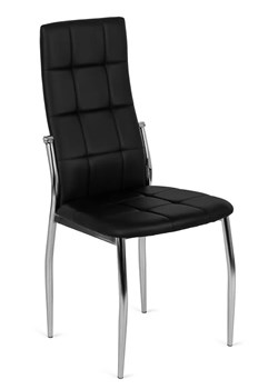 Czarne kuchenne pikowane krzesło ekoskóra - Doxi 3X ze sklepu Edinos.pl w kategorii Krzesła - zdjęcie 173736352