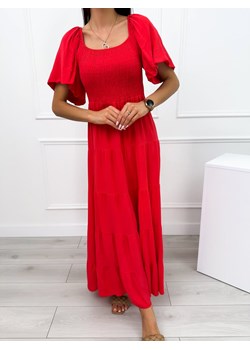 Koralowa Sukienka Hiszpanka Maxi ze sklepu ModnaKiecka.pl w kategorii Sukienki - zdjęcie 173737891