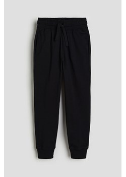 H & M - Joggersy z bawełnianego dżerseju - Czarny ze sklepu H&M w kategorii Spodnie chłopięce - zdjęcie 173739281