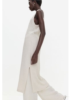H & M - Sukienka z dzianiny w prążki - Biały ze sklepu H&M w kategorii Sukienki - zdjęcie 173739354