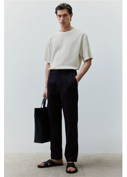 H & M - Spodnie z domieszką lnu Regular Fit - Czarny ze sklepu H&M w kategorii Spodnie męskie - zdjęcie 173739362