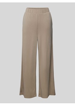 Spodnie materiałowe z szeroką nogawką i elastycznym pasem ze sklepu Peek&Cloppenburg  w kategorii Spodnie damskie - zdjęcie 173739702