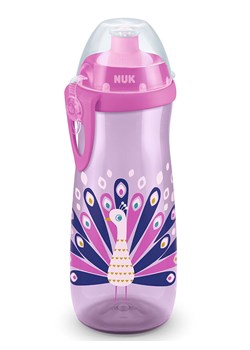 NUK Butelka &quot;Sports Cup&quot; w kolorze różowym ze wzorem - 450 ml ze sklepu Limango Polska w kategorii Naczynia dziecięce - zdjęcie 173739823