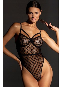 Gatta body z transparentnej siatki czarne Chloe, Kolor czarny, Rozmiar XL, Gatta ze sklepu Intymna w kategorii Body damskie - zdjęcie 173741282