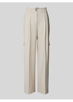 Spodnie materiałowe z szeroką nogawką i zakładkami w pasie ze sklepu Peek&Cloppenburg  w kategorii Spodnie damskie - zdjęcie 173743441