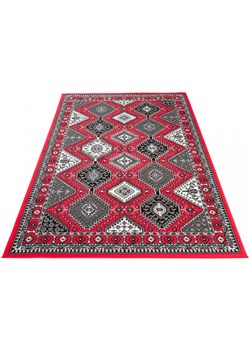 Czerwony prostokątny dywan w stylu retro - Lano 6X ze sklepu Edinos.pl w kategorii Dywany - zdjęcie 173743943